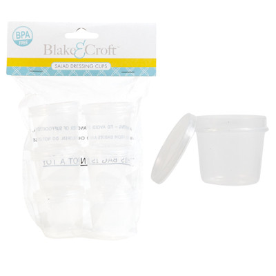 SALAD DRESSING CUPS 6PK 1.2OZ REUSABLE/DISPOSABLE PLASTIC KITCHEN PB/HDR