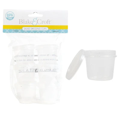 SALAD DRESSING CUPS 6PK 1.2OZ REUSABLE/DISPOSABLE PLASTIC KITCHEN PB/HDR