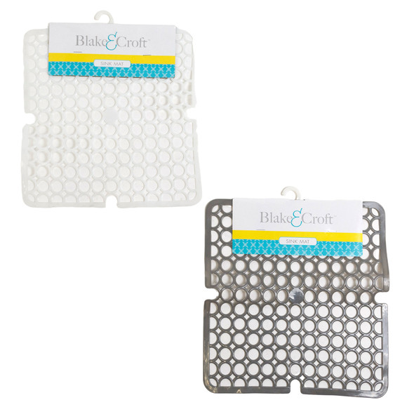 SINK MAT 11X11 NONSLIP PVC ASST COLORS B&C HEADER CARD