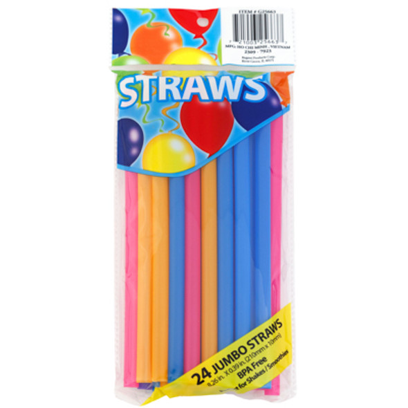 STRAWS 24CT SHAKE/SMOOTHIE 10MM DIA/8.27INL PTD/OPP