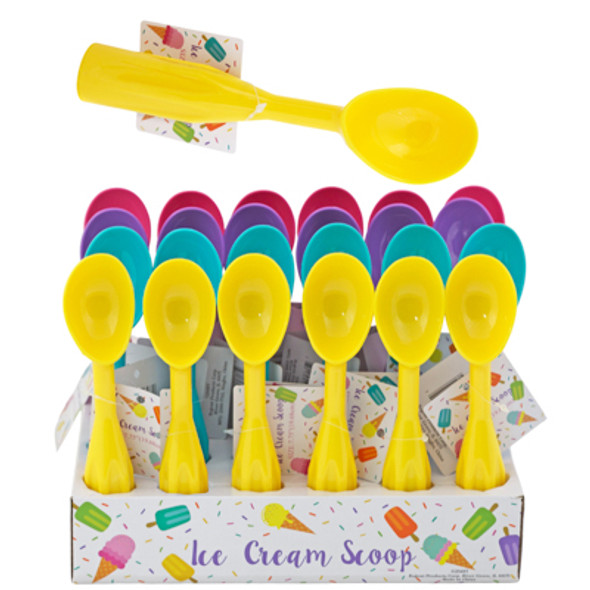 ICE CREAM SCOOP 7.75IN PLASTIC 4AST SUMMER BRITES IN 24PC PDQ ICE CREAM WRAP CARD