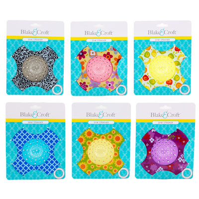 SINK STRAINER W/PRINTED RIM 6AST PLASTIC TRANSP TINT TRAP KITCHEN TCD