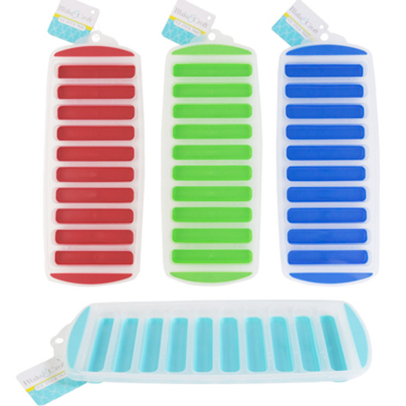 ICE CUBE STICK SHAPED TRAY W/EASY RELEASE POP OUT SLOTS/4AST SUMMER CLRS ICE CUBE STICK SHAPED TRAY W/EASY RELEASE POP OUT SLOTS/4AST SUMMER CLRS