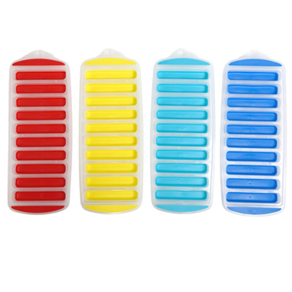 ICE CUBE STICK SHAPED TRAY W/EASY RELEASE POP OUT SLOTS/4AST SUMMER CLRS