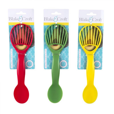 AVOCADO 2-N-1 SLICER/SCOOP 12PC 3 ASSORTED COLORS 10.375IN ON MERCH STRIP