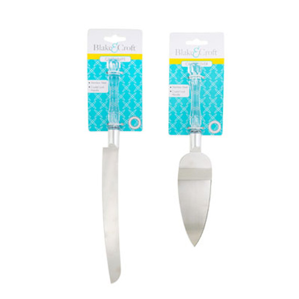 CAKE SERVER OR KNIFE 2AST SS W/CRYSTAL LOOK HANDLE B&C TCD CAKE SERVER OR KNIFE 2AST SS W/CRYSTAL LOOK HANDLE B&C TCD