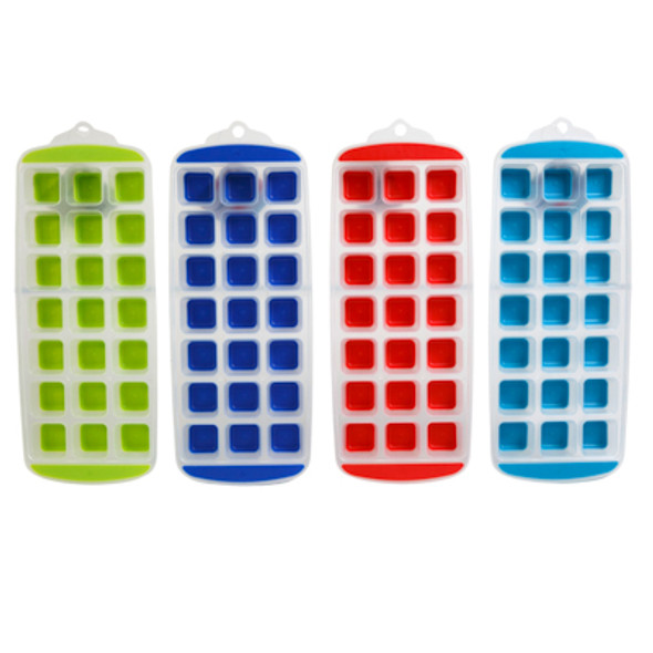 ICE CUBE TRAY SQUARE W/EASY POP OUT 21SLOTS 4AST SUMMER COLORS SEACLIFF HT ICE CUBE TRAY SQUARE W/EASY POP OUT 21SLOTS 4AST SUMMER COLORS SEACLIFF HT