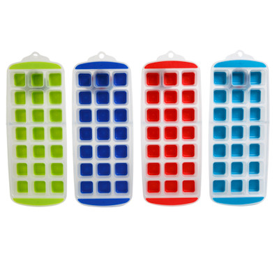 ICE CUBE TRAY SQUARE W/EASY POP OUT 21SLOTS 4AST SUMMER COLORS SEACLIFF HT