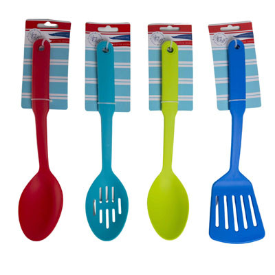 KITCHEN TOOLS NYLON SUMMER COLOR 3 STYLE/4 COLOR SPOON/TURNER/BASTING SPOON 12IN SUMMER TCD