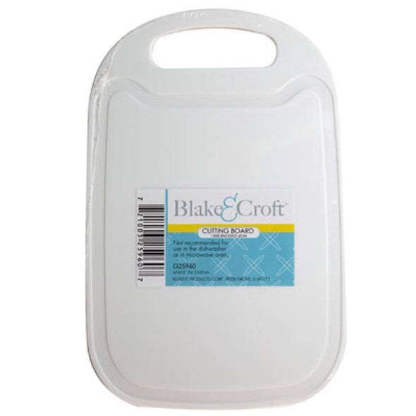 CUTTING BOARD 13X8.5IN WHITE PP PLASTIC W/HANDLE SHRINK W/LABEL CUTTING BOARD 13X8.5IN WHITE PP PLASTIC W/HANDLE SHRINK W/LABEL