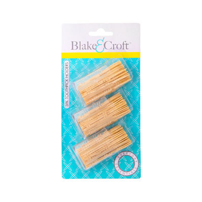 TOOTHPICK HOLDERS 3PK W/90 BAMBOO PICKS CRYSTAL-LOOK KITCHEN BLISTERCARD