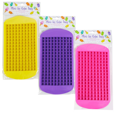 ICE MINI CUBE TRAY TPE 3AST CLRS MAKES 160 CUBES/B&C PBH 4.72 X 9.25IN