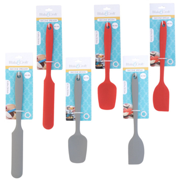 KITCHEN TOOL MINI SILICONE 3 STYLES EACH IN 2 COLORS B&C TCD RED/GREY KITCHEN TOOL MINI SILICONE 3 STYLES EACH IN 2 COLORS B&C TCD RED/GREY
