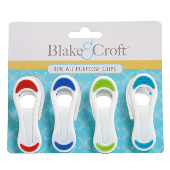 BAG CLIP ALL PURPOSE 4PK/4AST COLORS PER PACK B&C TCD