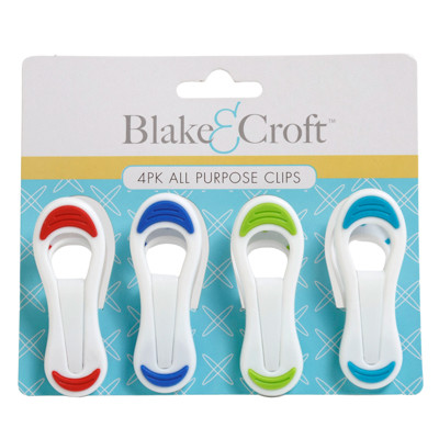BAG CLIP ALL PURPOSE 4PK/4AST COLORS PER PACK B&C TCD