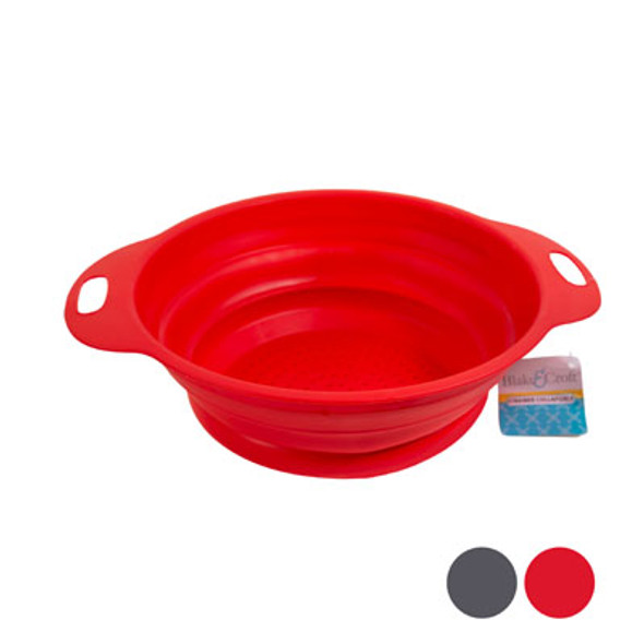 STRAINER COLLAPSIBLE 2AST COLORS 11.81 X 3.3IN GREY/RED B&C HT