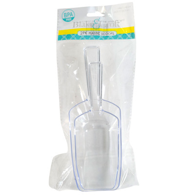 SCOOP CLEAR PLASTIC 2CT 6.5IN & 7.68IN L/B&C PRINTED PB