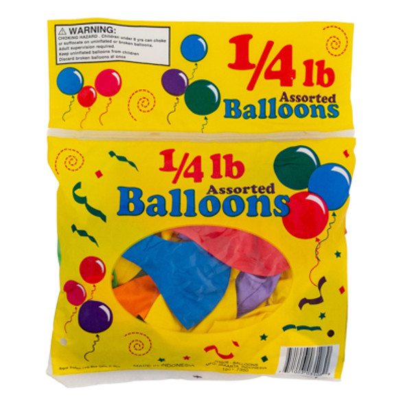 BALLOONS 1/4 LB ASST 7/9/11 IN ASST COLORS LOGO PRTD PB