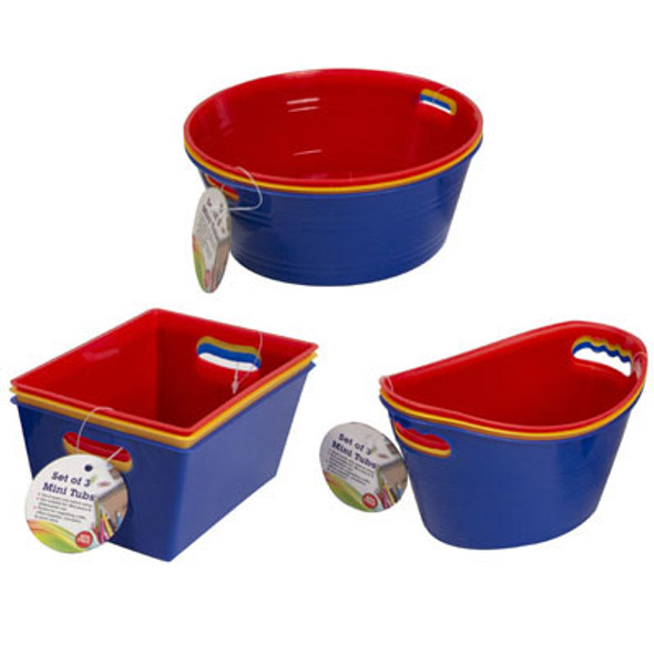 TUB MINI 3PK OVAL/RECT/ROUND 3 COLORS PER PK/HT