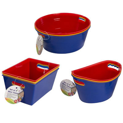 TUB MINI 3PK OVAL/RECT/ROUND 3 COLORS PER PK/HT