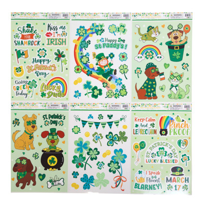 WINDOW CLING ST.PAT 6AST 4C PRINTS ST PAT HDR