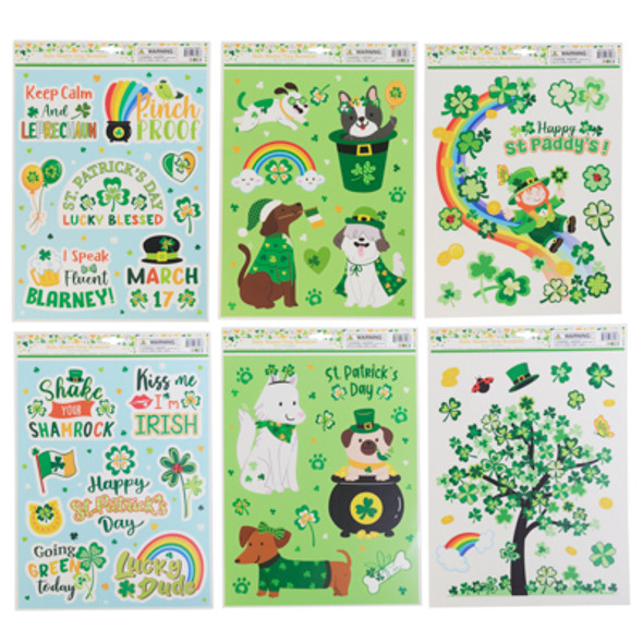 WINDOW CLING ST.PAT 6AST 4C PRINTS ST PAT HDR