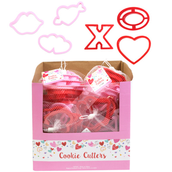 COOKIE CUTTER VALENTINE 6PC PP PLASTIC IN 20PC PDQ MESHBAG/HT COOKIE CUTTER VALENTINE 6PC PP PLASTIC IN 20PC PDQ MESHBAG/HT