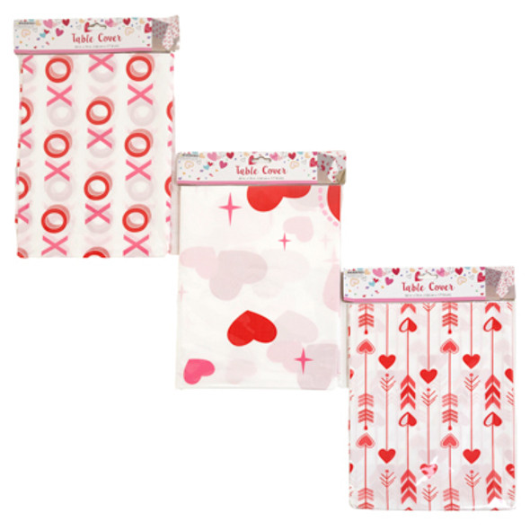 TABLECOVER VALENTINE PE PLASTIC ALL OVER PRINT/3AST 85G 52X70IN PBH TABLECOVER VALENTINE PE PLASTIC ALL OVER PRINT/3AST 85G 52X70IN PBH