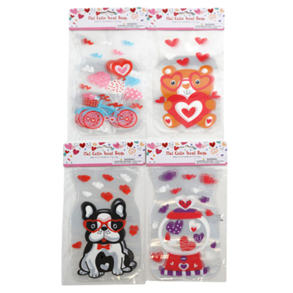 LOOT BAG CELLO 15CT VALENTINE 9X5IN SHAPED 4AST/24PC MDSG STRIP VAL PBH LOOT BAG CELLO 15CT VALENTINE 9X5IN SHAPED 4AST/24PC MDSG STRIP VAL PBH