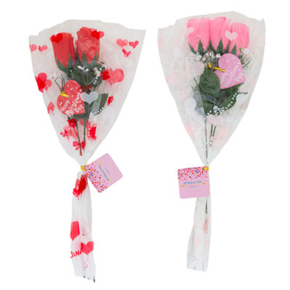 ROSES ARTIFICIAL 3PC 2AST CLRS CELLO WRAP & PAPER TAG/HANGTAG14PC RED/10PC PINK PER CASE ROSES ARTIFICIAL 3PC 2AST CLRS CELLO WRAP & PAPER TAG/HANGTAG14PC RED/10PC PINK PER CASE