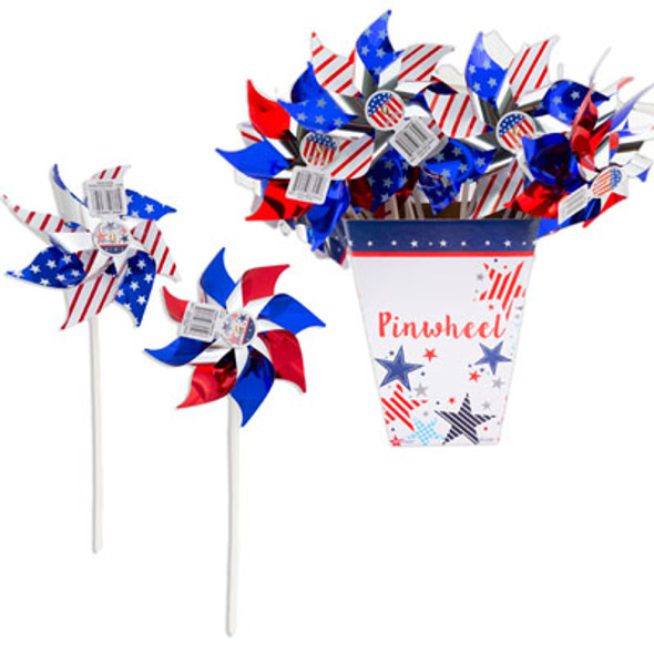 PINWHEEL PATRIOTIC 16.75IN 2ASST RED/BLUE OR STAR/STRIPE KD DSPLY 36PC UPC TEAR OFF TAG PINWHEEL PATRIOTIC 16.75IN 2ASST RED/BLUE OR STAR/STRIPE KD DSPLY 36PC UPC TEAR OFF TAG