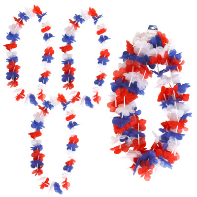 LEI PATRIOTIC 3PK POLYESTER 20IN EA SET/BARBELL HEADER CARD