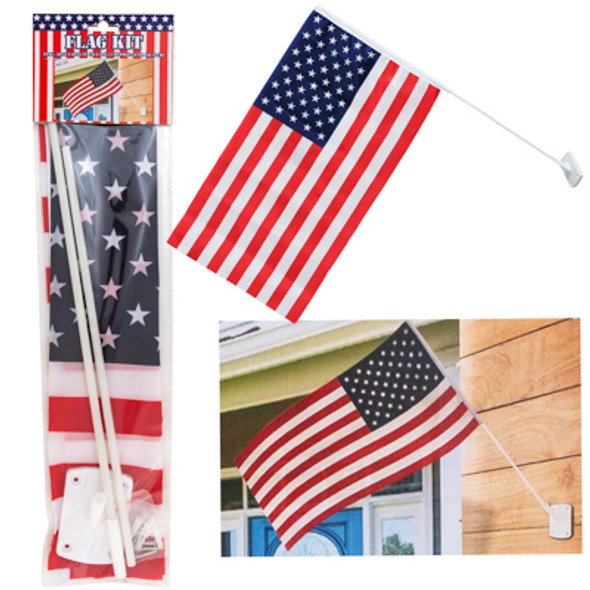 FLAG KIT AMERICAN 30.25X16.2IN FLAG W/31IN K/D POLE & 4PC SCREW& 4PC BOLTS PBH