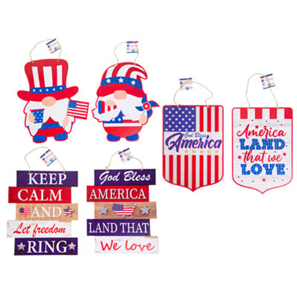 WALL PLAQUE PATRIOTIC MDF 6AST W/GLITTER UPC COMPLY LABEL WALL PLAQUE PATRIOTIC MDF 6AST W/GLITTER UPC COMPLY LABEL