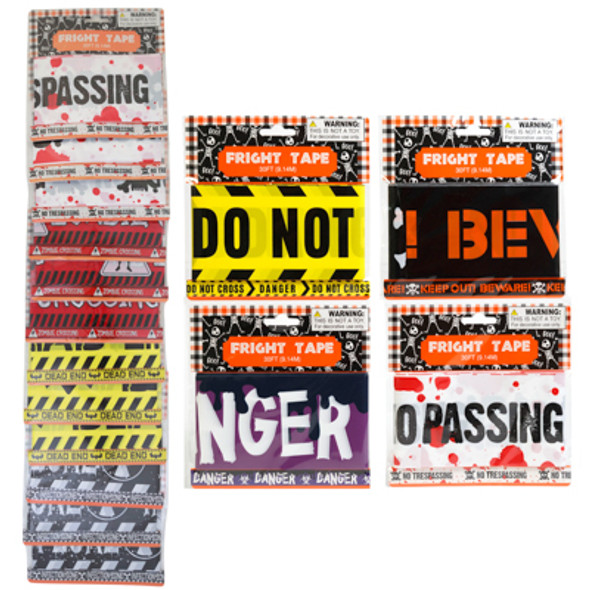 FRIGHT TAPE 30 FEET 4AST STYLES ON 12PC MERCH-STRIP HALL TCD/POLYBAG W/CELLO SLEEVE