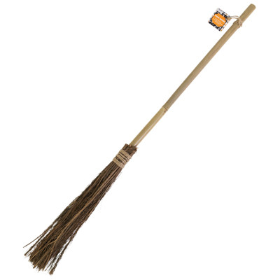 WITCH BROOM 37IN NATURAL BAMBOO/HALLOWEEN HT