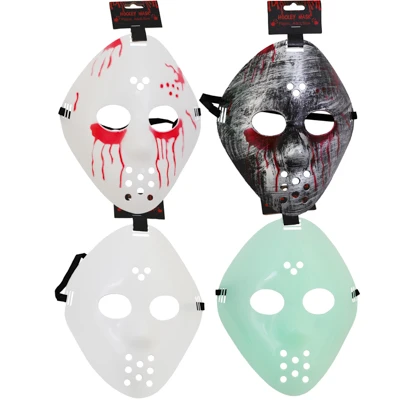 MASK HOCKEY 4AST PLASTIC ADULT SIZE BLOODY ART HEADER
