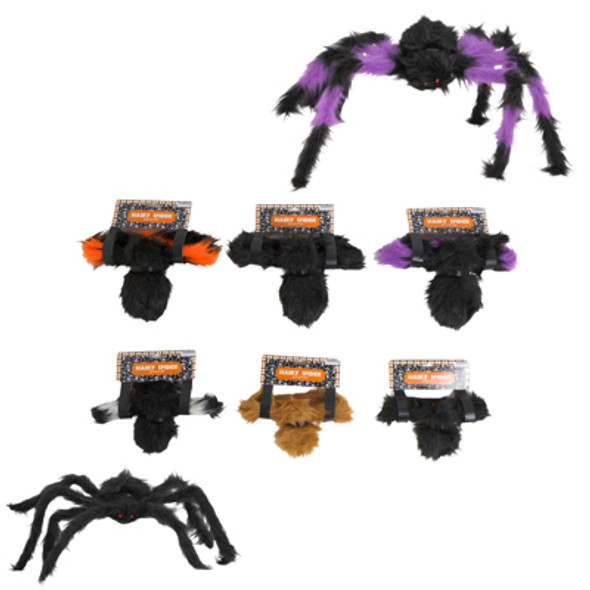SPIDER HAIRY 2 SIZES 22/30IN3AST COLOR HLWN HEADER/LOOP EA SIZE SEPARATELY UPC'D SPIDER HAIRY 2 SIZES 22/30IN3AST COLOR HLWN HEADER/LOOP EA SIZE SEPARATELY UPC'D