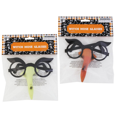 WITCH NOSE GLASSES COSTUMEACCESSORY FLESH OR GREEN COLOR HALLOWEEN PBH