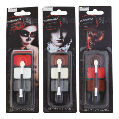 MAKEUP CREAM HALLOWEEN 3AST 4-COLOR COMBOS W/APPLICATOR BLC