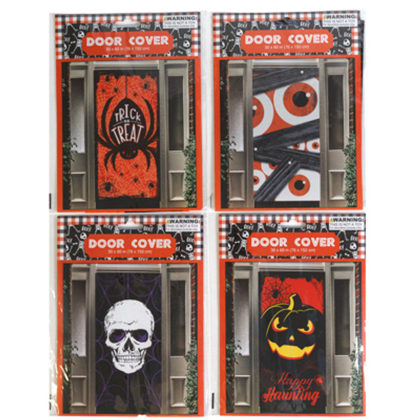 DOOR COVER HALLOWEEN 30X60IN 4AST PLASTIC PB/INSERT DOOR COVER HALLOWEEN 30X60IN 4AST PLASTIC PB/INSERT