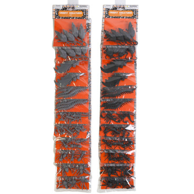 CREEPY CREATURE 6 STYLE/BLK AND GREY 4-7CT BUGS/BATS/RATS ON 12PC MERCH STRIP