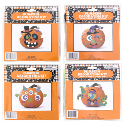PUMPKIN DECORATING KIT 4ASTFOAM STICKERS/CHENILLE STEMSPB INSERT