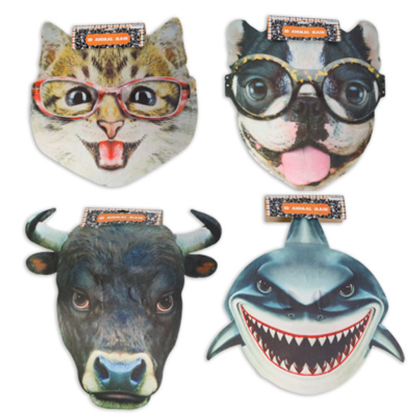 MASK 3D ANIMAL REALISTIC JUMBO FACE 4AST STYLES W/ELASTIC BAND HLWN HDR AGES 8+ MASK 3D ANIMAL REALISTIC JUMBO FACE 4AST STYLES W/ELASTIC BAND HLWN HDR AGES 8+