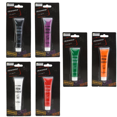 MAKEUP CREAM HLWN 6AST COLORS 1OZ GREEN/WHITE/BLACK/RED/PURPLE/ORANGE B/C