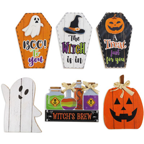 TABLE DECOR HALLOWEEN MDF 6AST MDF COMPLY/LABEL