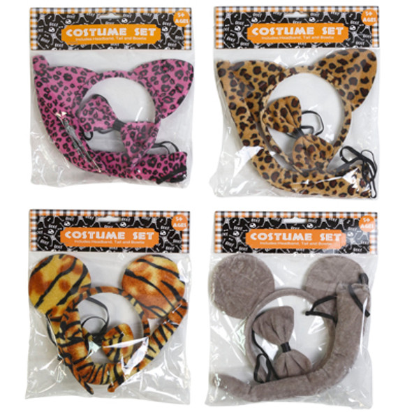 COSTUME SET 3PC 4AST STYLES HEADBAND/TAIL/BOWTIE HLWN PBH COSTUME SET 3PC 4AST STYLES HEADBAND/TAIL/BOWTIE HLWN PBH