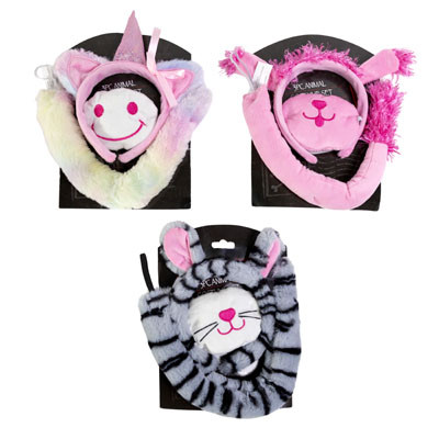 COSTUME ANIMAL SET 3PC PLUSH NOSE/HEADBAND/TAIL 3AST HLWN TCD