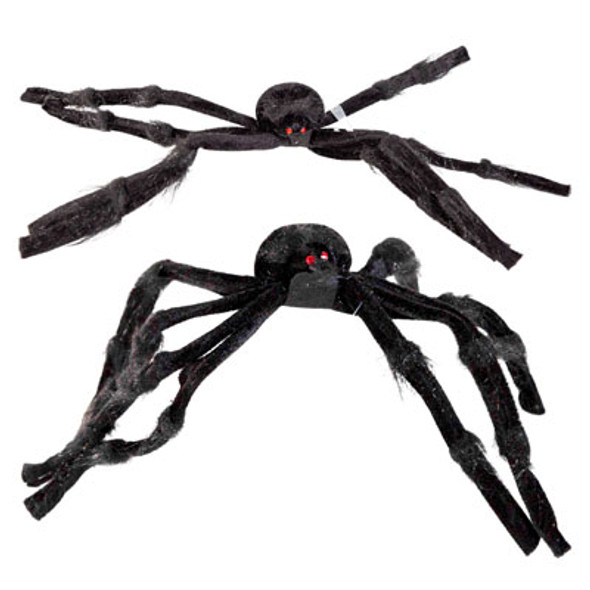 SPIDER HAIRY BLACK W/RED EYES 19.6 X 1.57IN JHOOK/HANGTAG