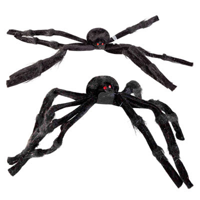 SPIDER HAIRY BLACK W/RED EYES 19.6 X 1.57IN JHOOK/HANGTAG